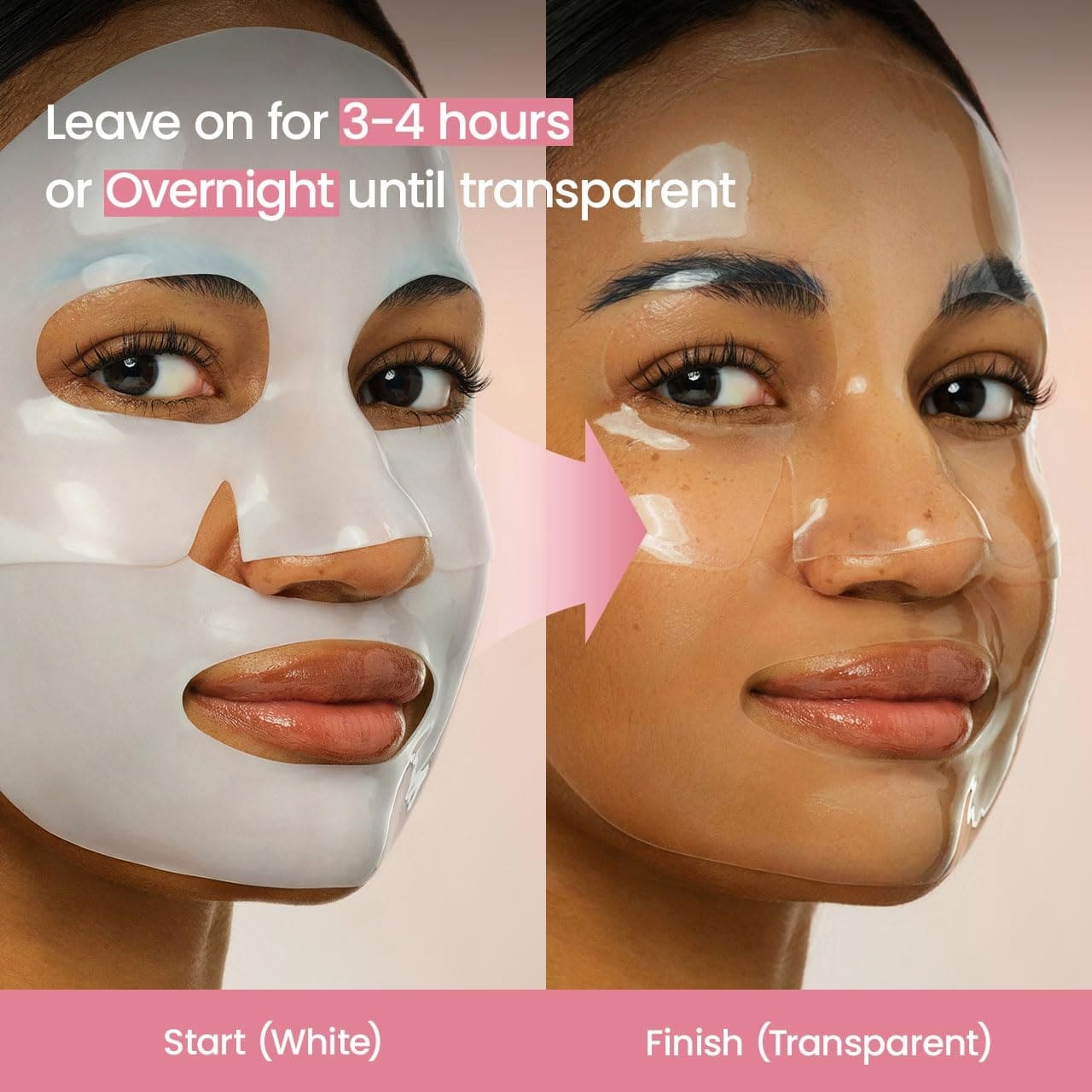 Bio Collagen Deep Hydration Hydrogel Face Mask with Hyaluronic Acid for Firm, Smooth & Radiant Looking Skin – Overnight Moisturizing Treatment (8 Masks EA)