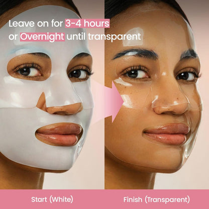 Bio Collagen Deep Hydration Hydrogel Face Mask with Hyaluronic Acid for Firm, Smooth & Radiant Looking Skin – Overnight Moisturizing Treatment (8 Masks EA)