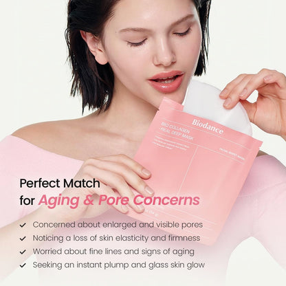 Bio Collagen Deep Hydration Hydrogel Face Mask with Hyaluronic Acid for Firm, Smooth & Radiant Looking Skin – Overnight Moisturizing Treatment (8 Masks EA)